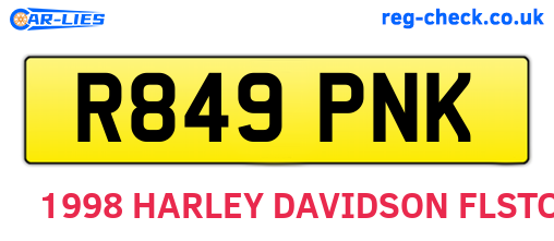 R849PNK are the vehicle registration plates.