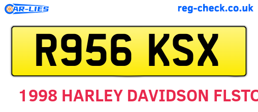 R956KSX are the vehicle registration plates.
