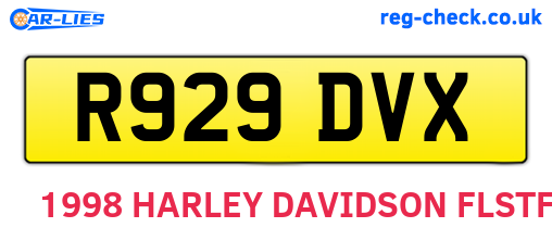 R929DVX are the vehicle registration plates.