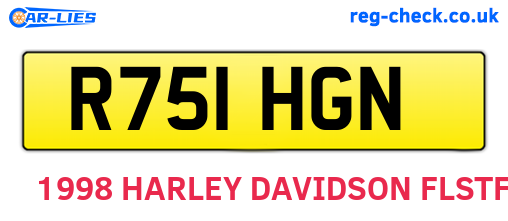 R751HGN are the vehicle registration plates.