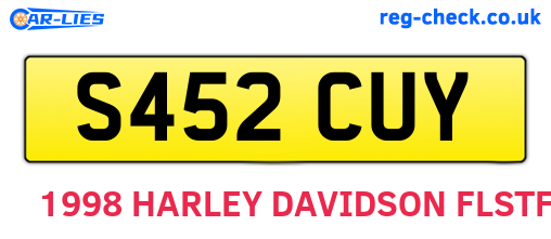 S452CUY are the vehicle registration plates.