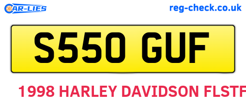 S550GUF are the vehicle registration plates.