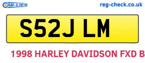 S52JLM are the vehicle registration plates.