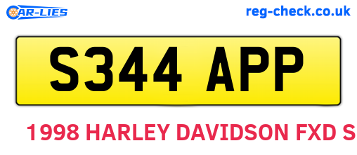 S344APP are the vehicle registration plates.