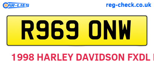 R969ONW are the vehicle registration plates.