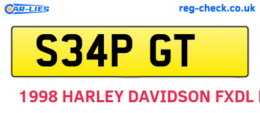 S34PGT are the vehicle registration plates.