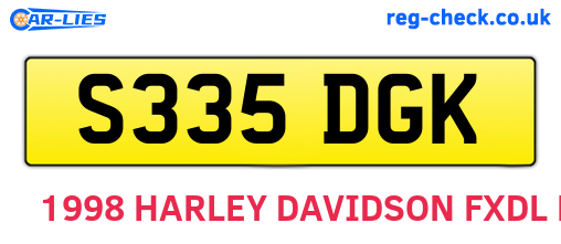 S335DGK are the vehicle registration plates.