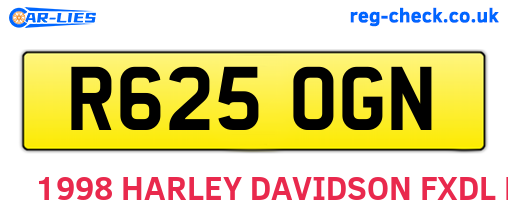 R625OGN are the vehicle registration plates.