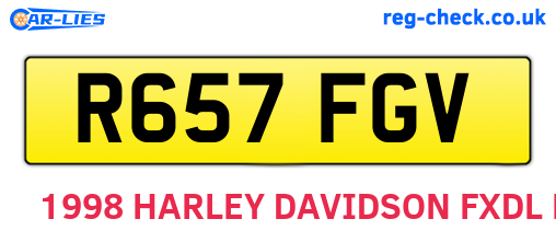 R657FGV are the vehicle registration plates.