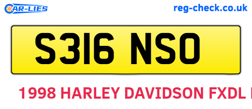 S316NSO are the vehicle registration plates.