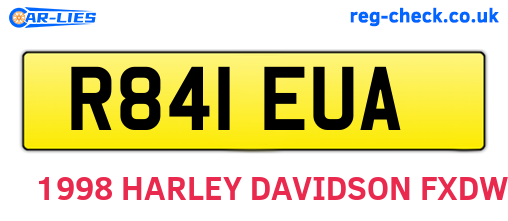 R841EUA are the vehicle registration plates.