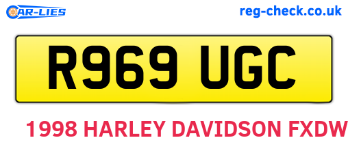 R969UGC are the vehicle registration plates.