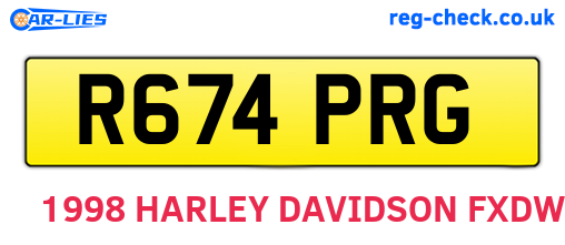R674PRG are the vehicle registration plates.