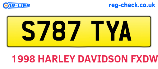 S787TYA are the vehicle registration plates.