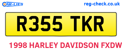 R355TKR are the vehicle registration plates.