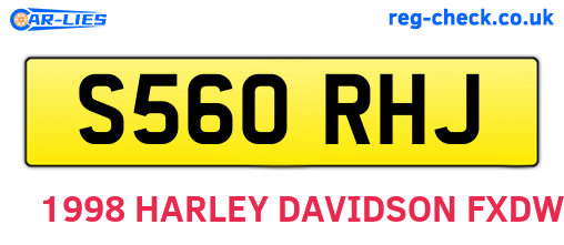 S560RHJ are the vehicle registration plates.