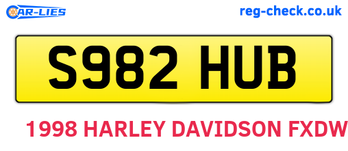 S982HUB are the vehicle registration plates.