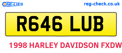 R646LUB are the vehicle registration plates.