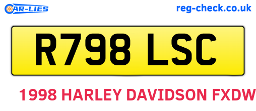 R798LSC are the vehicle registration plates.