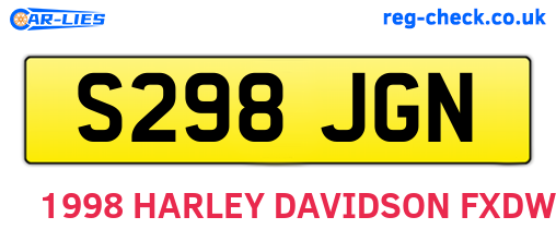 S298JGN are the vehicle registration plates.