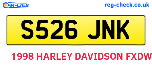 S526JNK are the vehicle registration plates.