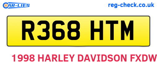 R368HTM are the vehicle registration plates.