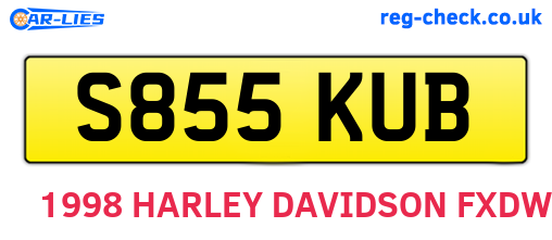 S855KUB are the vehicle registration plates.
