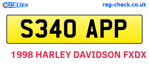 S340APP are the vehicle registration plates.