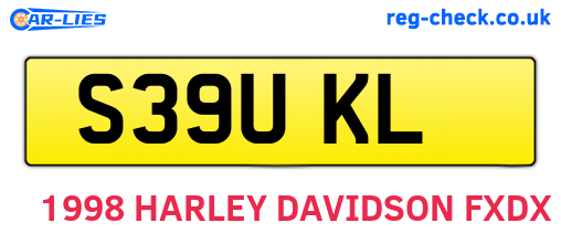 S39UKL are the vehicle registration plates.