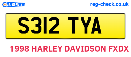 S312TYA are the vehicle registration plates.