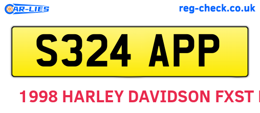 S324APP are the vehicle registration plates.