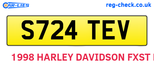 S724TEV are the vehicle registration plates.