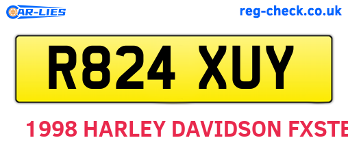 R824XUY are the vehicle registration plates.