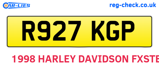 R927KGP are the vehicle registration plates.