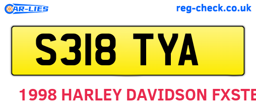 S318TYA are the vehicle registration plates.