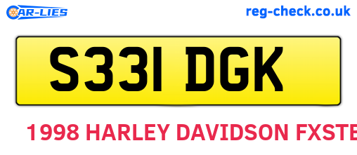 S331DGK are the vehicle registration plates.