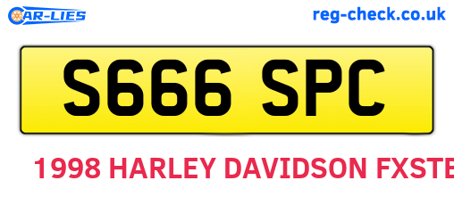 S666SPC are the vehicle registration plates.
