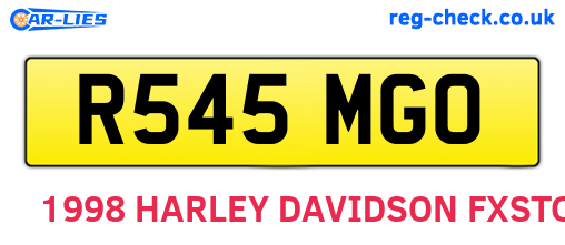 R545MGO are the vehicle registration plates.