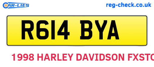 R614BYA are the vehicle registration plates.