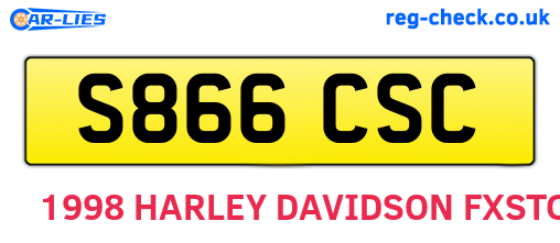 S866CSC are the vehicle registration plates.