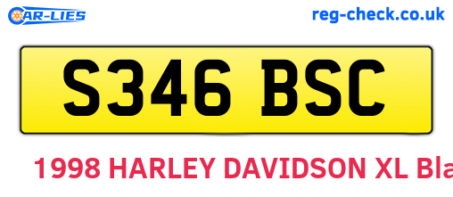 S346BSC are the vehicle registration plates.