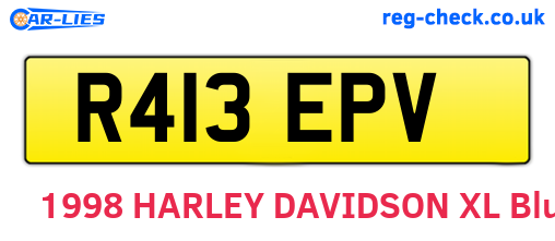 R413EPV are the vehicle registration plates.