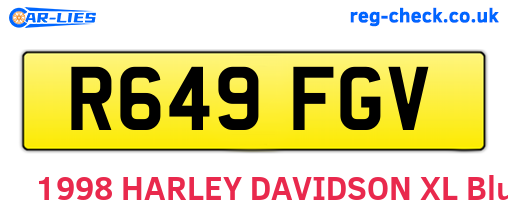 R649FGV are the vehicle registration plates.