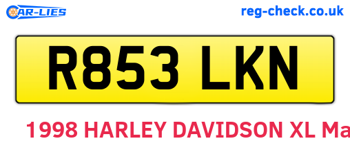 R853LKN are the vehicle registration plates.