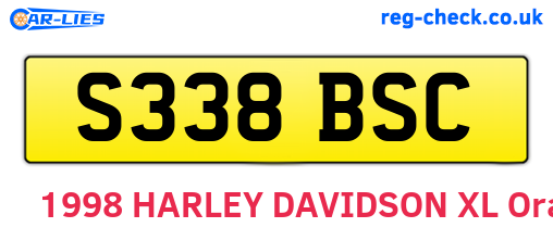 S338BSC are the vehicle registration plates.