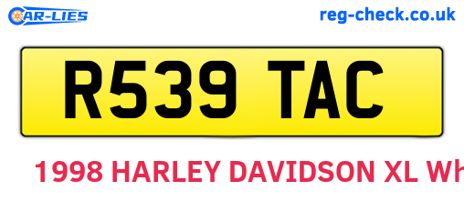 R539TAC are the vehicle registration plates.