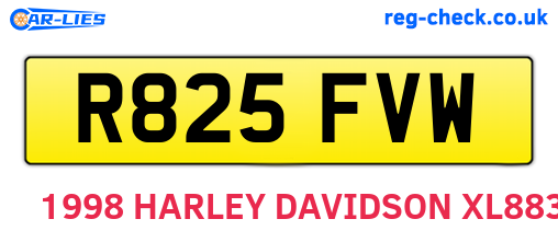R825FVW are the vehicle registration plates.