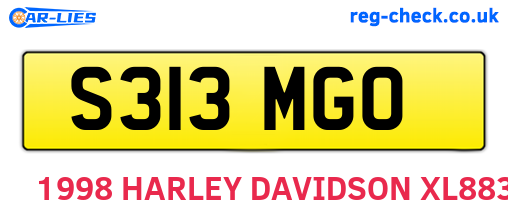 S313MGO are the vehicle registration plates.