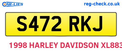 S472RKJ are the vehicle registration plates.