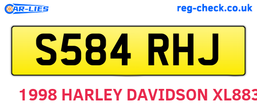 S584RHJ are the vehicle registration plates.